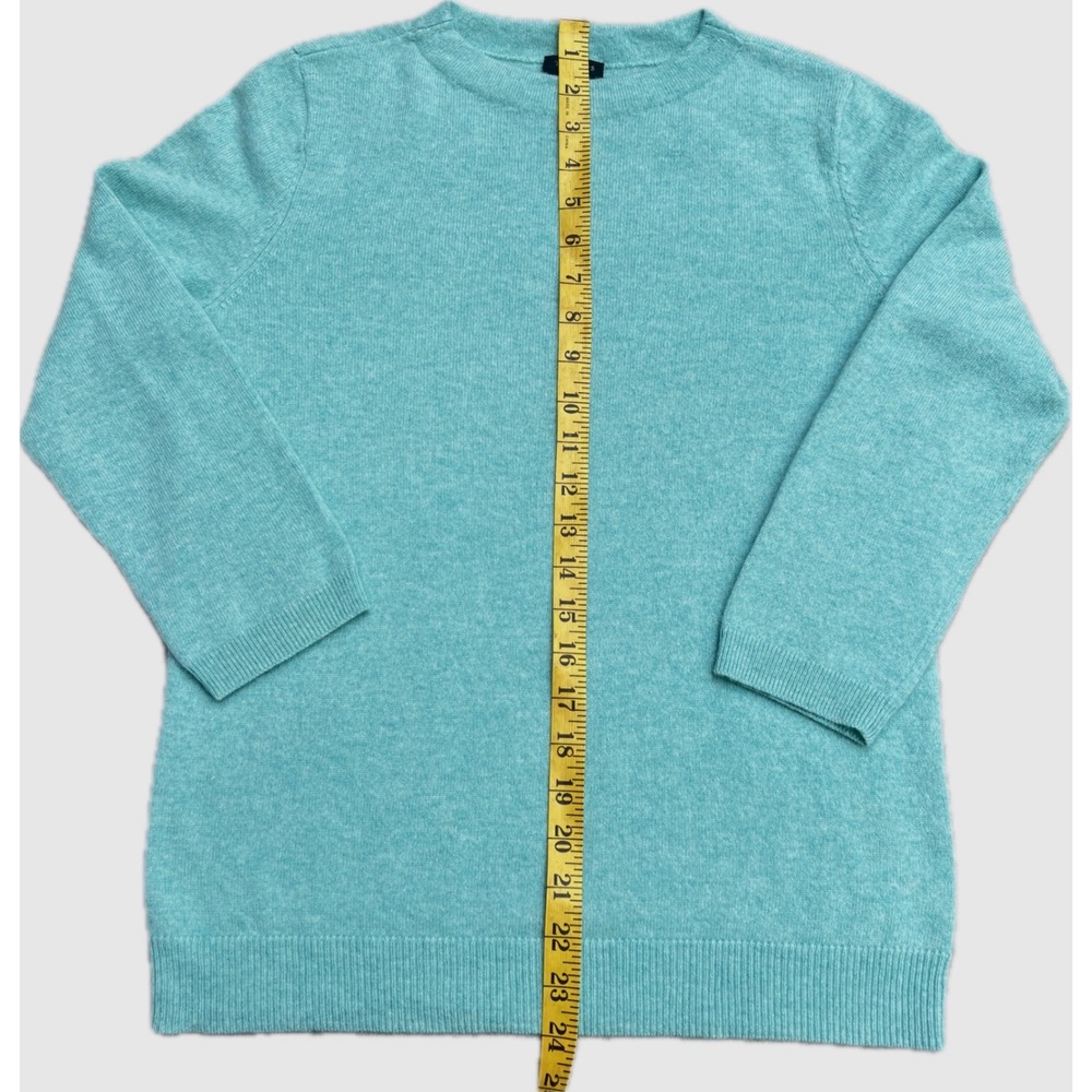 Talbots Pure Cashmere Crewneck Sweater Aqua Turquoise 3/4 Sleeve Womens Medium - Picture 4 of 11